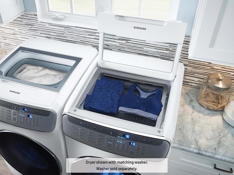 Samsung DVE60M9900W 7.5 cu. ft. Smart Electric Dryer with FlexDry™ in White - Image 7