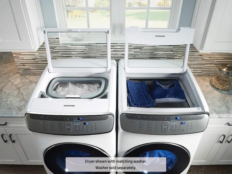 Samsung DVE60M9900W 7.5 cu. ft. Smart Electric Dryer with FlexDry™ in White - Image 8