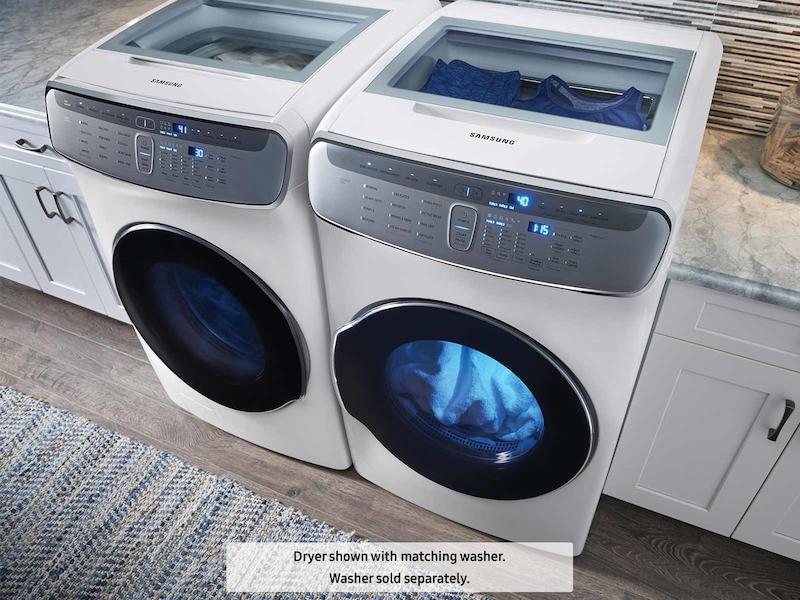 Samsung DVE60M9900W 7.5 cu. ft. Smart Electric Dryer with FlexDry™ in White - Image 9