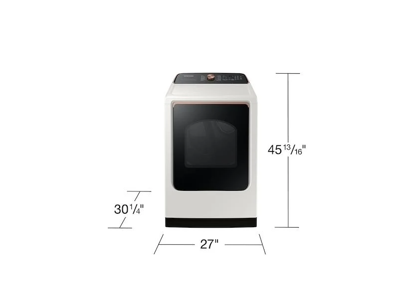 Samsung DVG55CG7500E 7.4 cu. ft. Smart Gas Dryer with Steam Sanitize+ in Ivory - Image 2