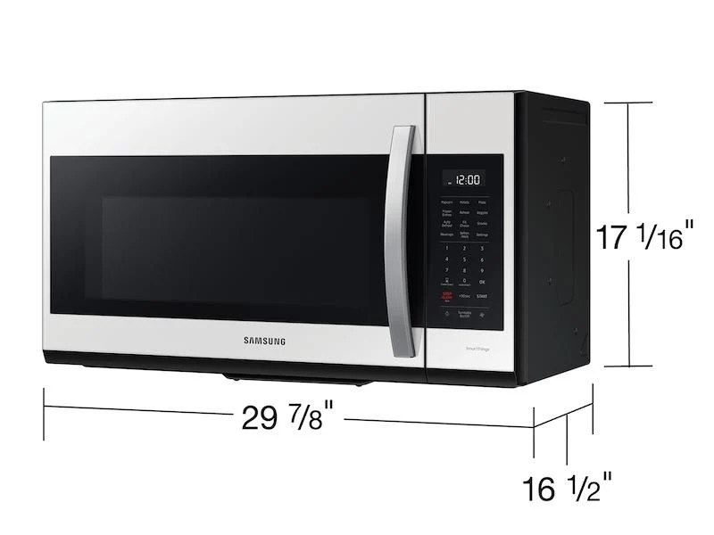 Bespoke Smart 1.9 cu. ft. Over-the-Range Microwave with Sensor Cook in White Glass - Image 3