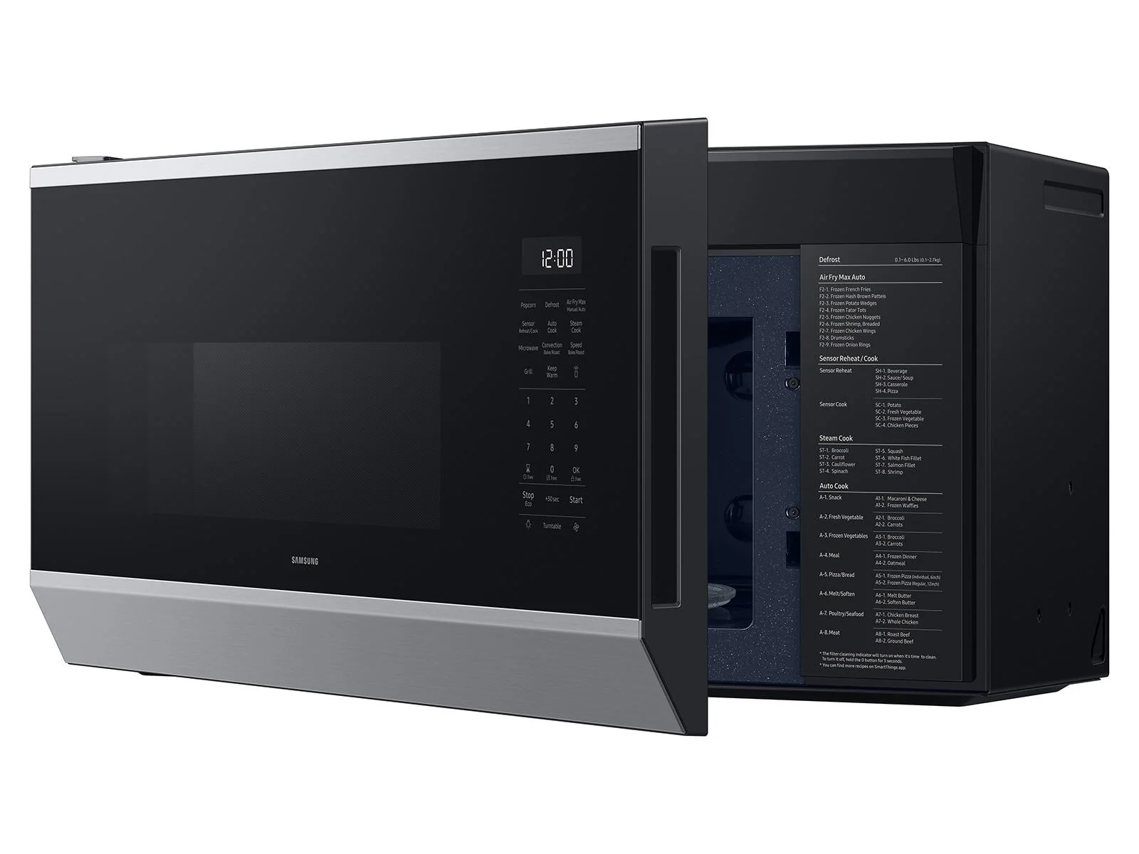 Samsung ME90H1780R Bespoke Over the Range Microwave Air Fry Max  Convection  Auto Connectivity - Image 11