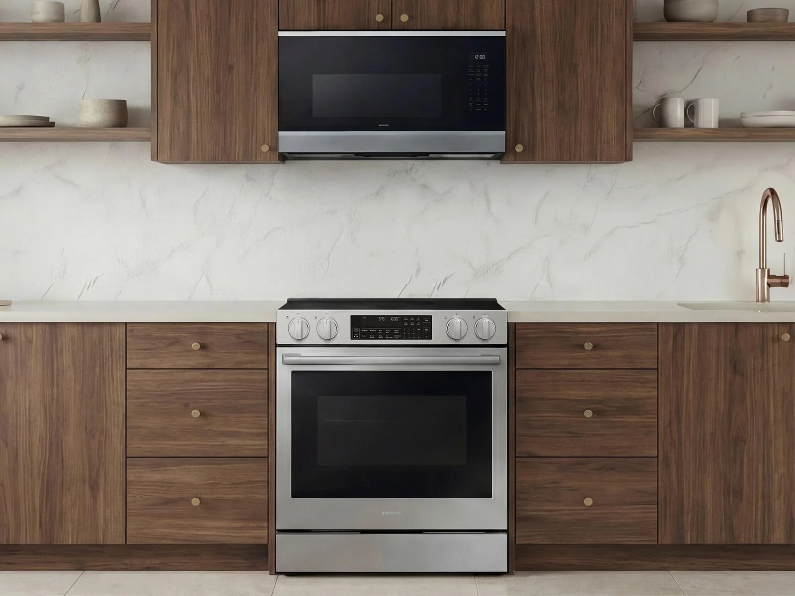 Samsung ME90H1780R Bespoke Over the Range Microwave Air Fry Max  Convection  Auto Connectivity - Image 5