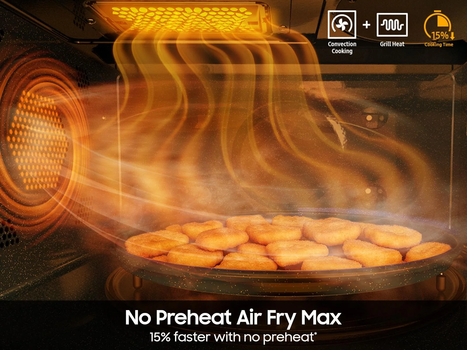 Samsung ME90H1780R Bespoke Over the Range Microwave Air Fry Max  Convection  Auto Connectivity - Image 6