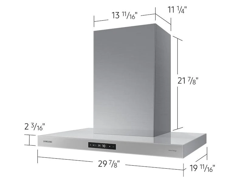 Samsung NK36CB700WCGAA 36" Bespoke Smart Wall Mount Hood with LCD Display in Clean Grey - Image 2
