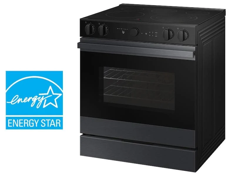 Samsung NSE6DG8502MT Bespoke 6.3 cu. ft. Smart Slide-In ENERGY STAR® Certified Electric Range with Air Fry in Matte Black Steel - Image 3