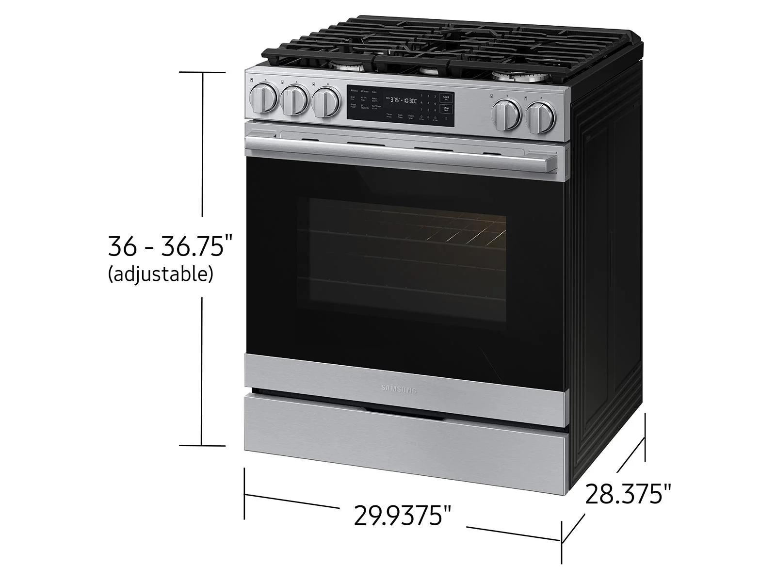 Samsung NSG80H60SR Bespoke Smart Slide-in Gas Range Pro Style Design  Air Fry Max  True Convection - Image 4