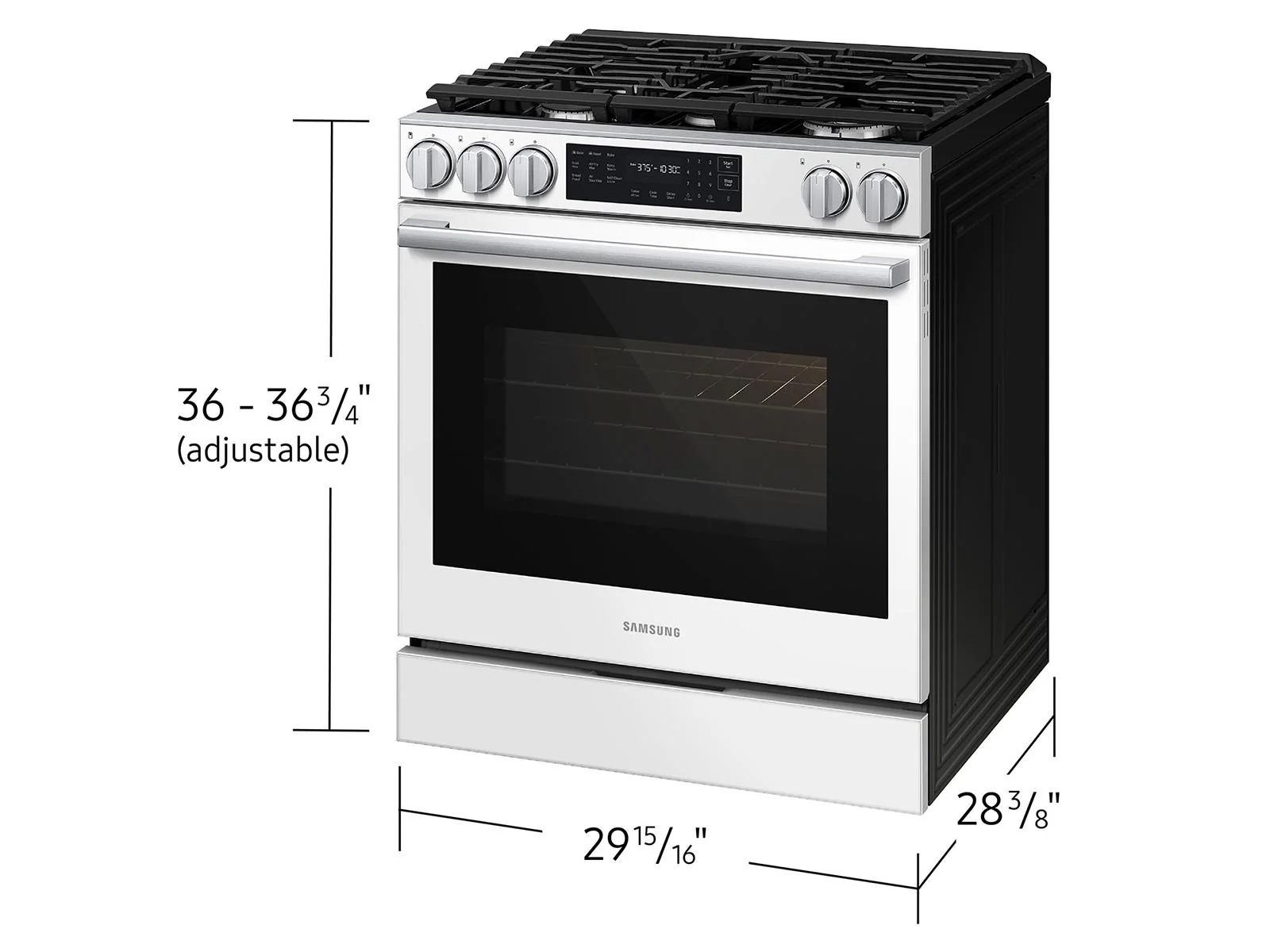 Samsung NSG80H60SW Bespoke Smart Slide-in Gas Range Pro Style Design Air Fry Max True Convection - Image 4