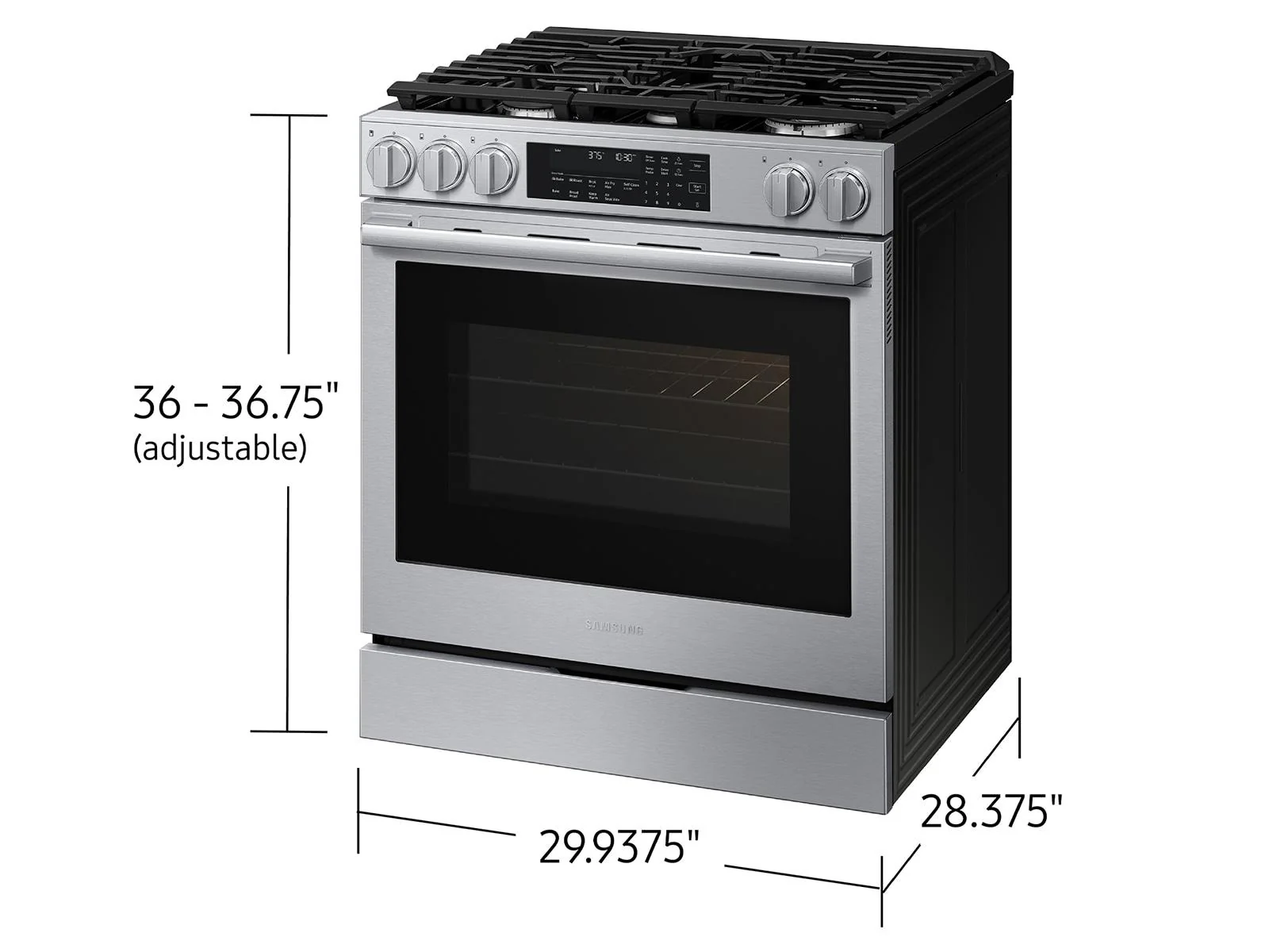 Samsung NSG90H60SR Bespoke Smart Slide-in Gas Range Pro Style Elite Design Illuminated Knobs Air Fry Max - Image 4