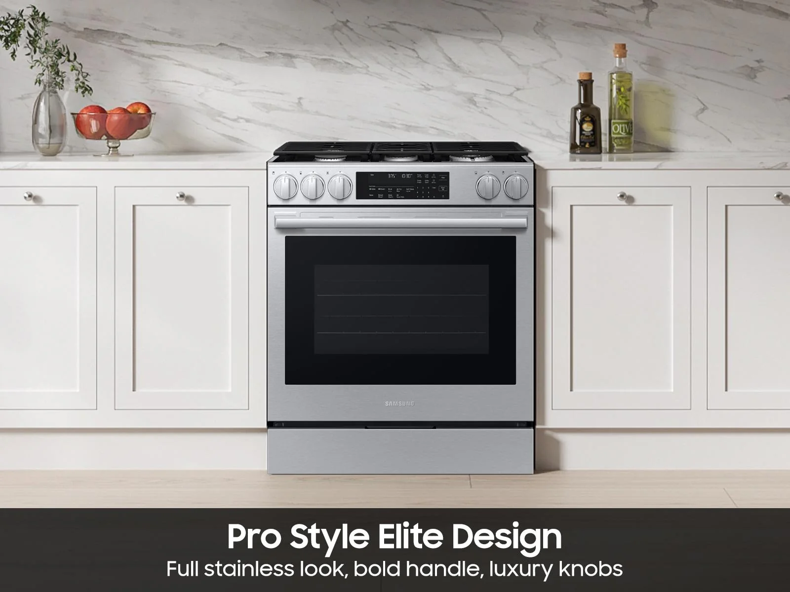 Samsung NSG90H60SR Bespoke Smart Slide-in Gas Range Pro Style Elite Design Illuminated Knobs Air Fry Max - Image 5
