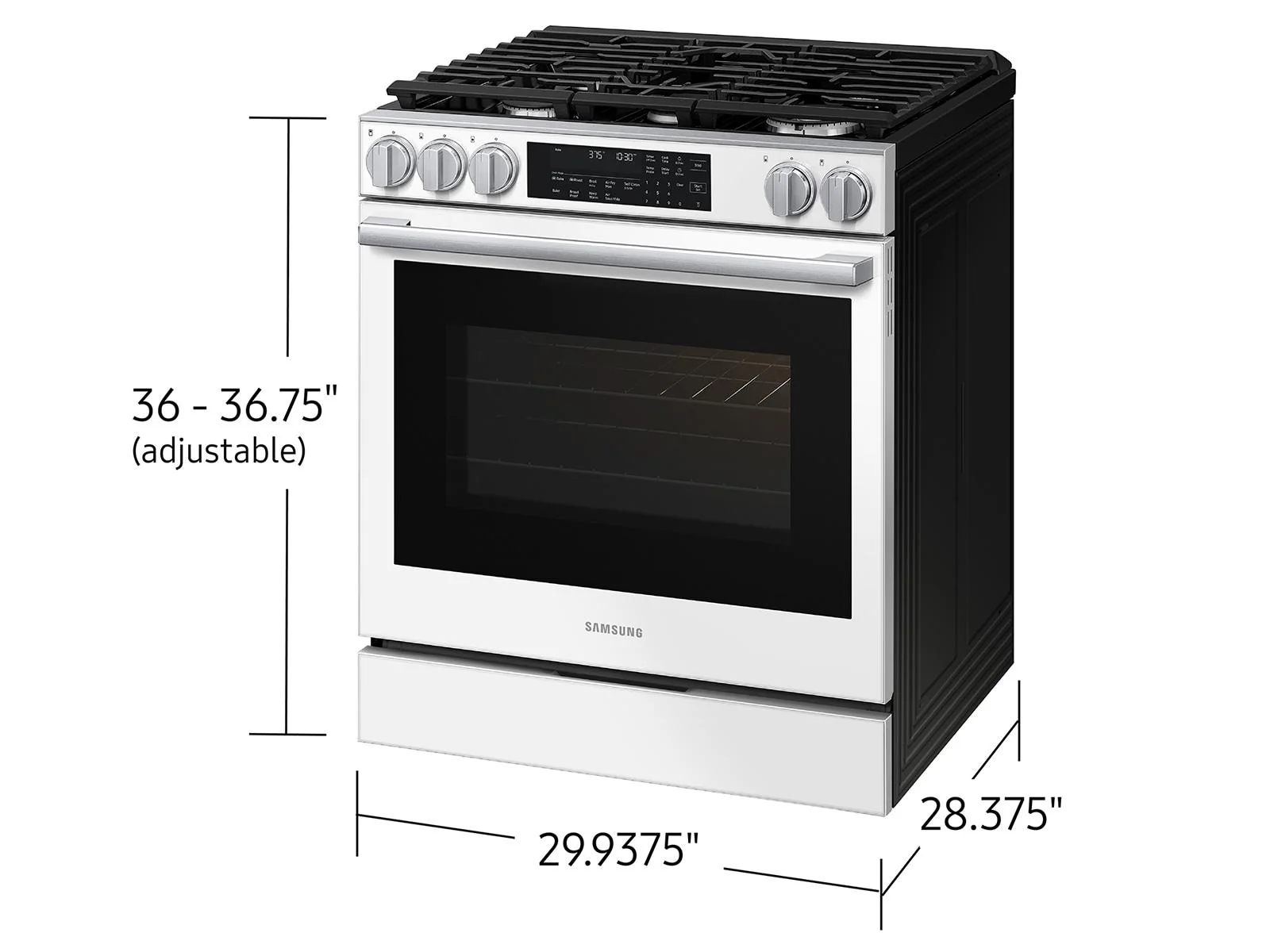 Samsung NSG90H60SW Bespoke Smart Slide-in Gas Range Pro Style Elite Design Illuminated Knobs Air Fry Max - Image 4