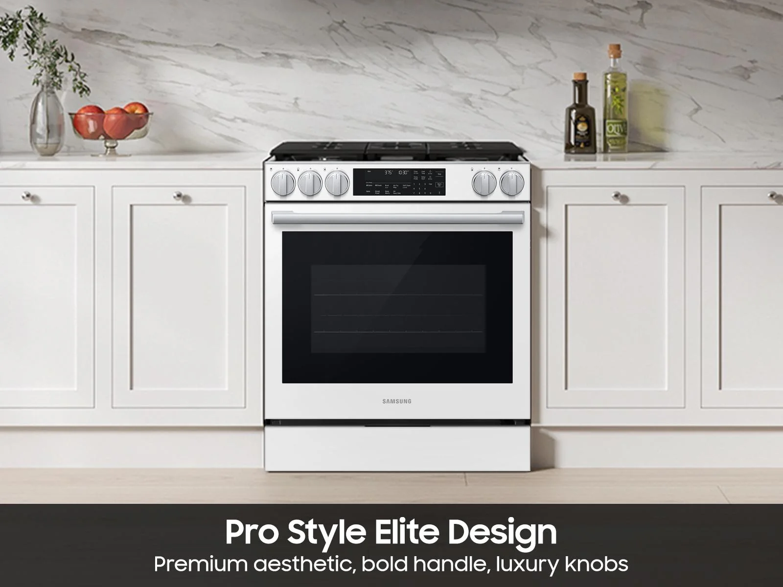 Samsung NSG90H60SW Bespoke Smart Slide-in Gas Range Pro Style Elite Design Illuminated Knobs Air Fry Max - Image 5