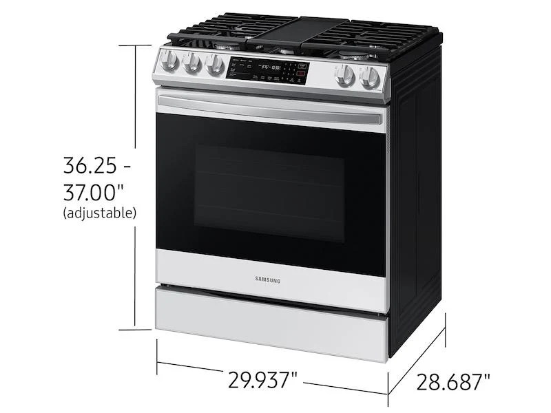 Bespoke 6.0 cu. ft. Smart Slide-in Gas Range with Air Fry & Convection in White Glass - Image 3