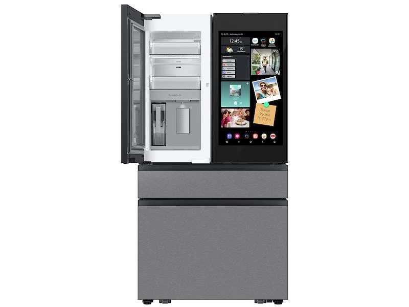 Samsung RF90F23AECR Bespoke 23 cu. ft. Counter Depth 4-Door French Door Refrigerator with AI Family Hub™+ & AI Vision Inside™ in Charcoal Glass and Stainless Steel - Image 12