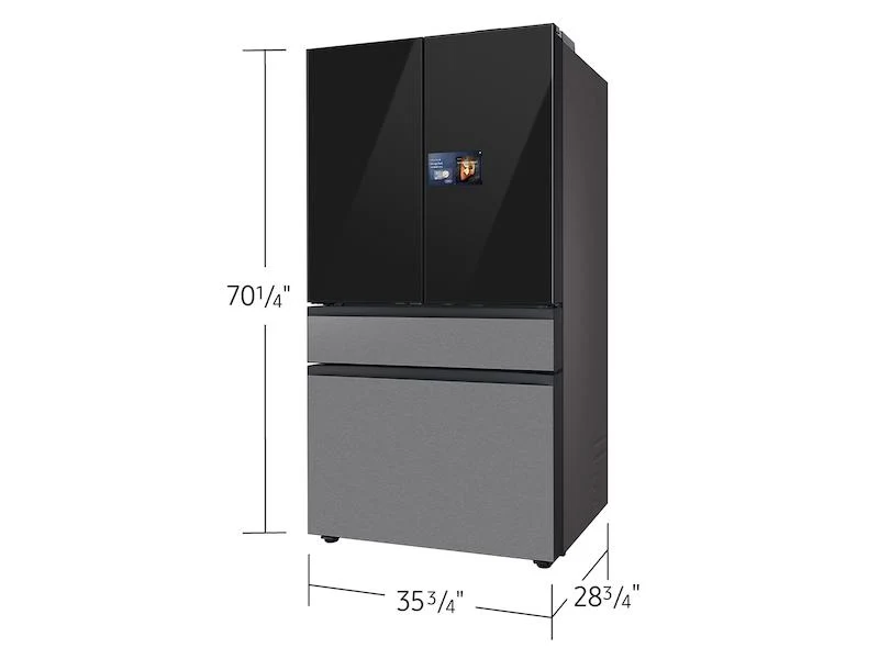 Samsung RF90F23BECR Bespoke 23 cu. ft. Counter Depth 4-Door French Door Refrigerator with AI Home & AI Vision Inside™ in Charcoal Glass and Stainless Steel - Image 3