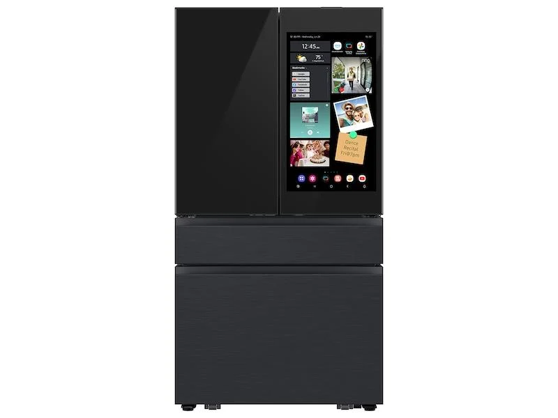 Samsung RF90F29AECE Bespoke 29 cu. ft. 4-Door French Door Refrigerator with AI Family Hub™+ & AI Vision Inside™ in Charcoal Glass and Black/Charcoal