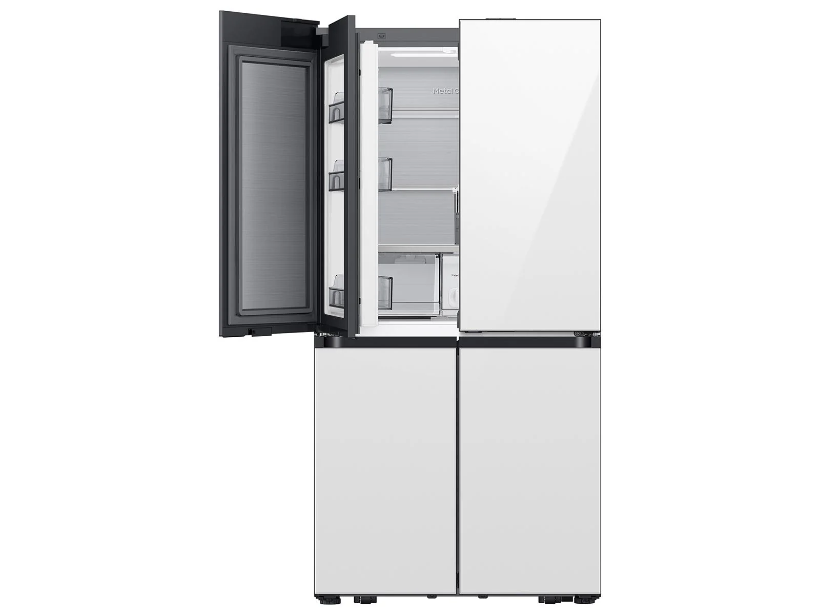 Samsung RM80F22WEW Bespoke 22 cu. ft. Counter Depth 4-Door French Door Refrigerator with Zero Clearance Fit & Food Showcase Door in White Glass - Image 12