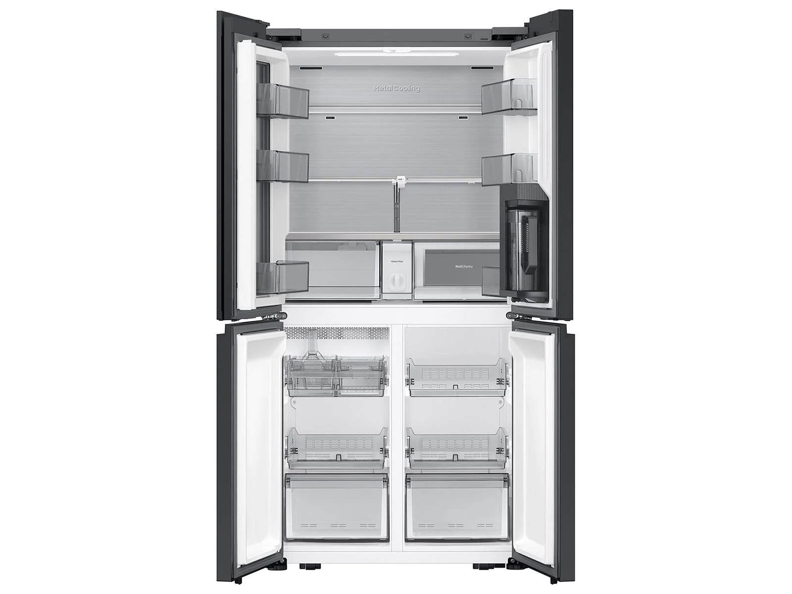 Samsung RM80F22WEW Bespoke 22 cu. ft. Counter Depth 4-Door French Door Refrigerator with Zero Clearance Fit & Food Showcase Door in White Glass - Image 5