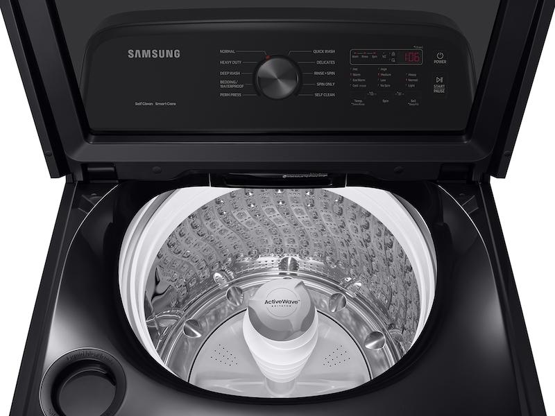 Samsung WA49B5105AV 4.9 cu. ft. Large Capacity Top Load Washer with ActiveWave™ Agitator and Deep Fill in Brushed Black - Image 10