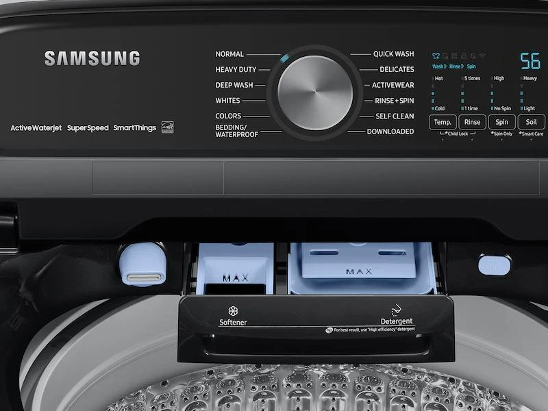 5.2 cu. ft. Large Capacity Smart Top Load Washer with Super Speed Wash in Brushed Black - Image 9