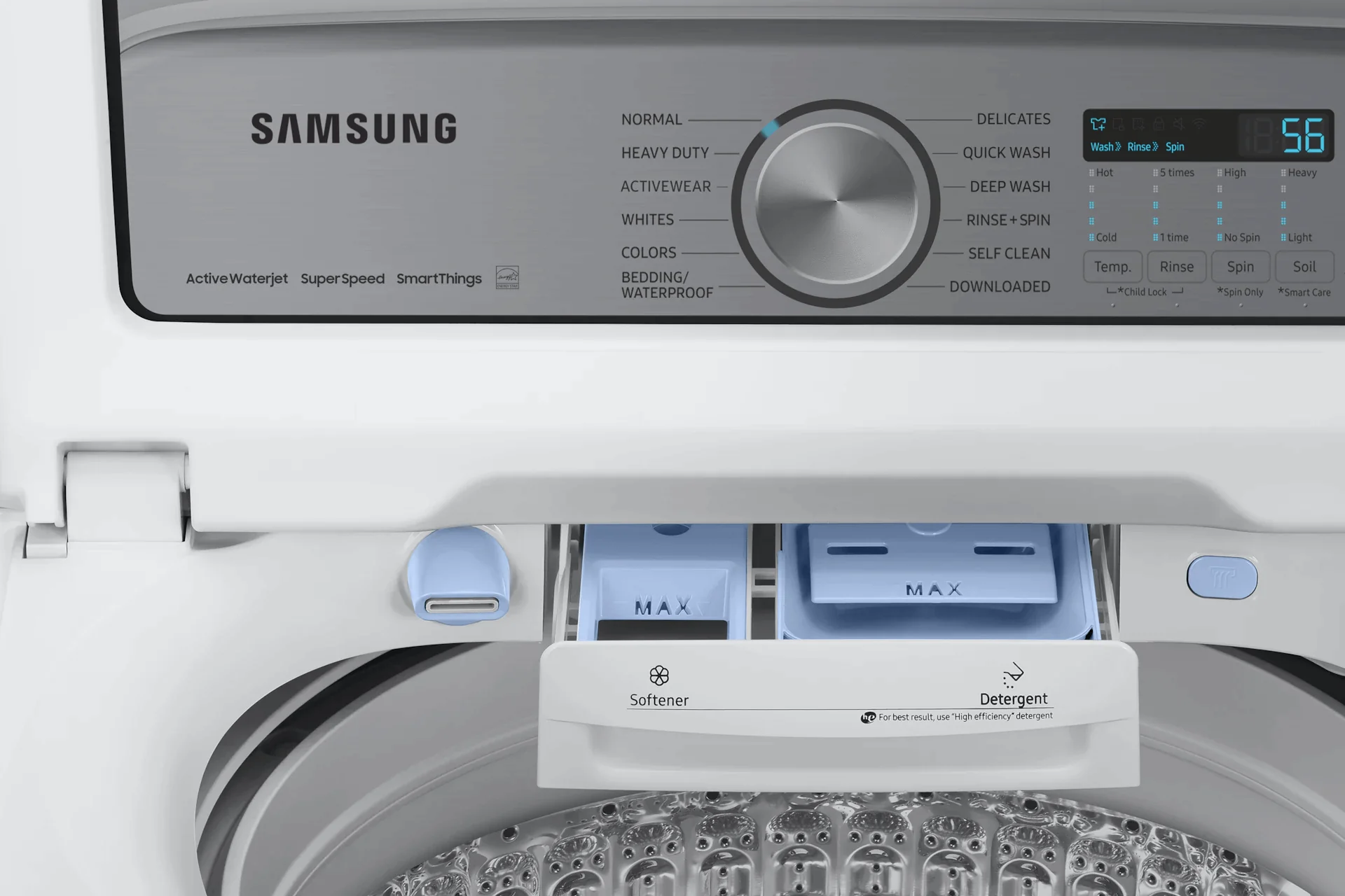 Samsung WA54CG7105AW Top Load Washer ActiveWave™ Agitator  Super Speed Wash  5.4 cu. ft - Image 13