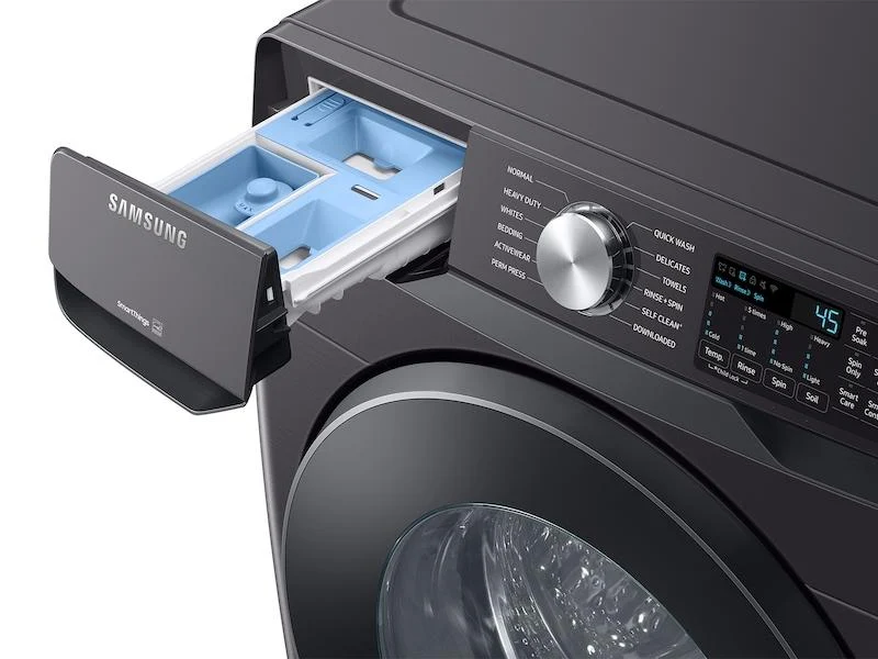Samsung WF51CG8000AV 5.1 cu. ft. Extra-Large Capacity Smart Front Load Washer with Vibration Reduction Technology+ in Brushed Black - Image 9