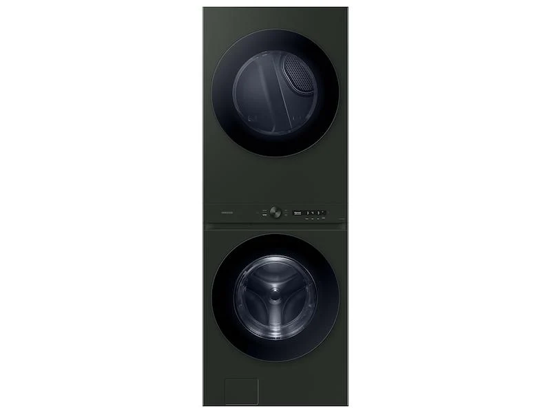Samsung WH53DBH700GF Bespoke 5.3 cu. ft. AI Laundry Hub™ Ultra Capacity Single Unit Washer with AI OptiWash™ and 7.6 cu. ft. Gas Dryer in Satin Green