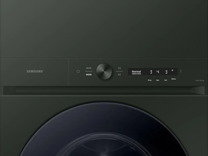 Samsung WH53DBH700GF Bespoke 5.3 cu. ft. AI Laundry Hub™ Ultra Capacity Single Unit Washer with AI OptiWash™ and 7.6 cu. ft. Gas Dryer in Satin Green - Image 8