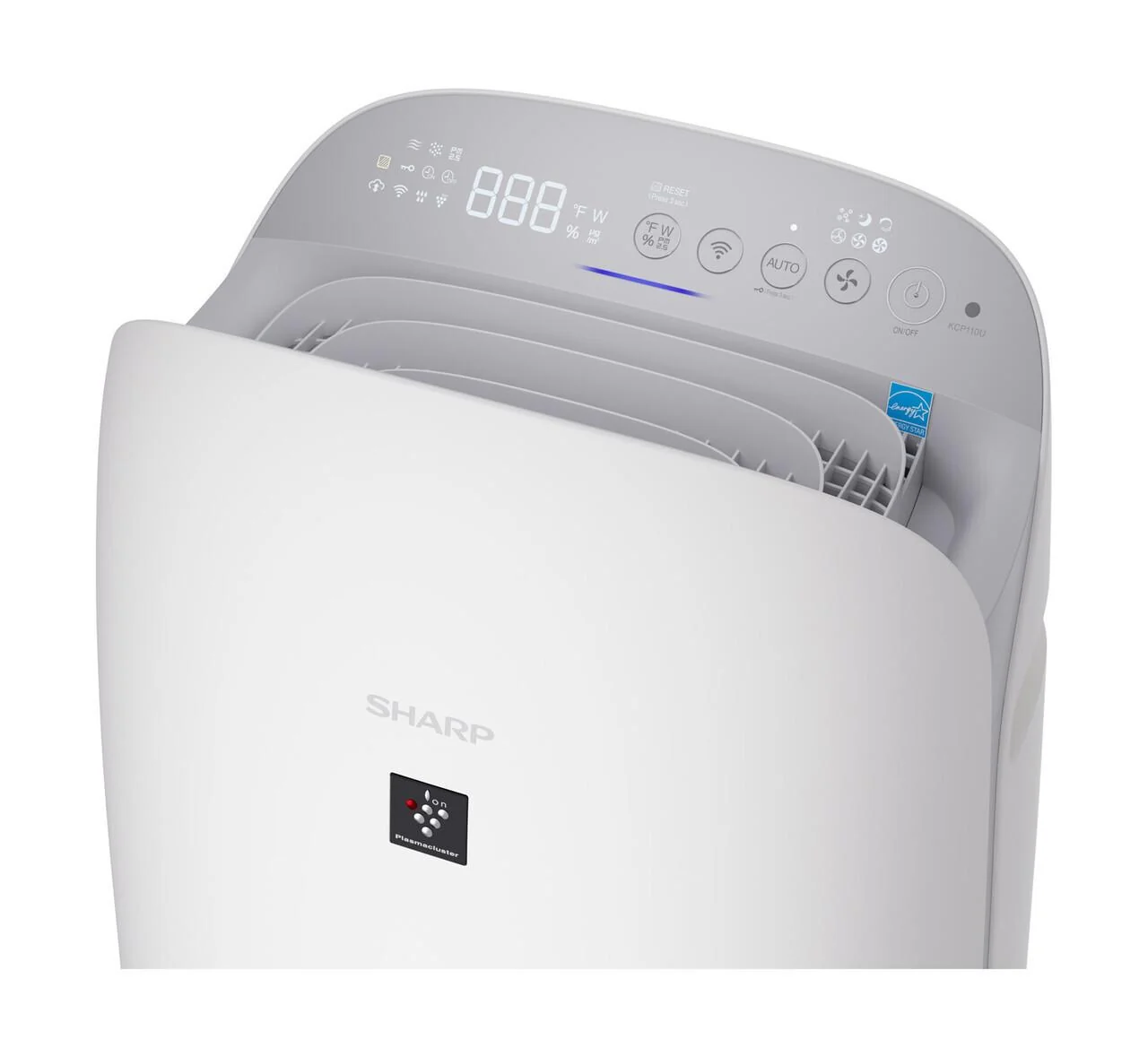 KCP110UW Sharp Smart Plasmacluster Ion Air Purifier with True HEPA + Humidifier for Extra Large Rooms - Image 7