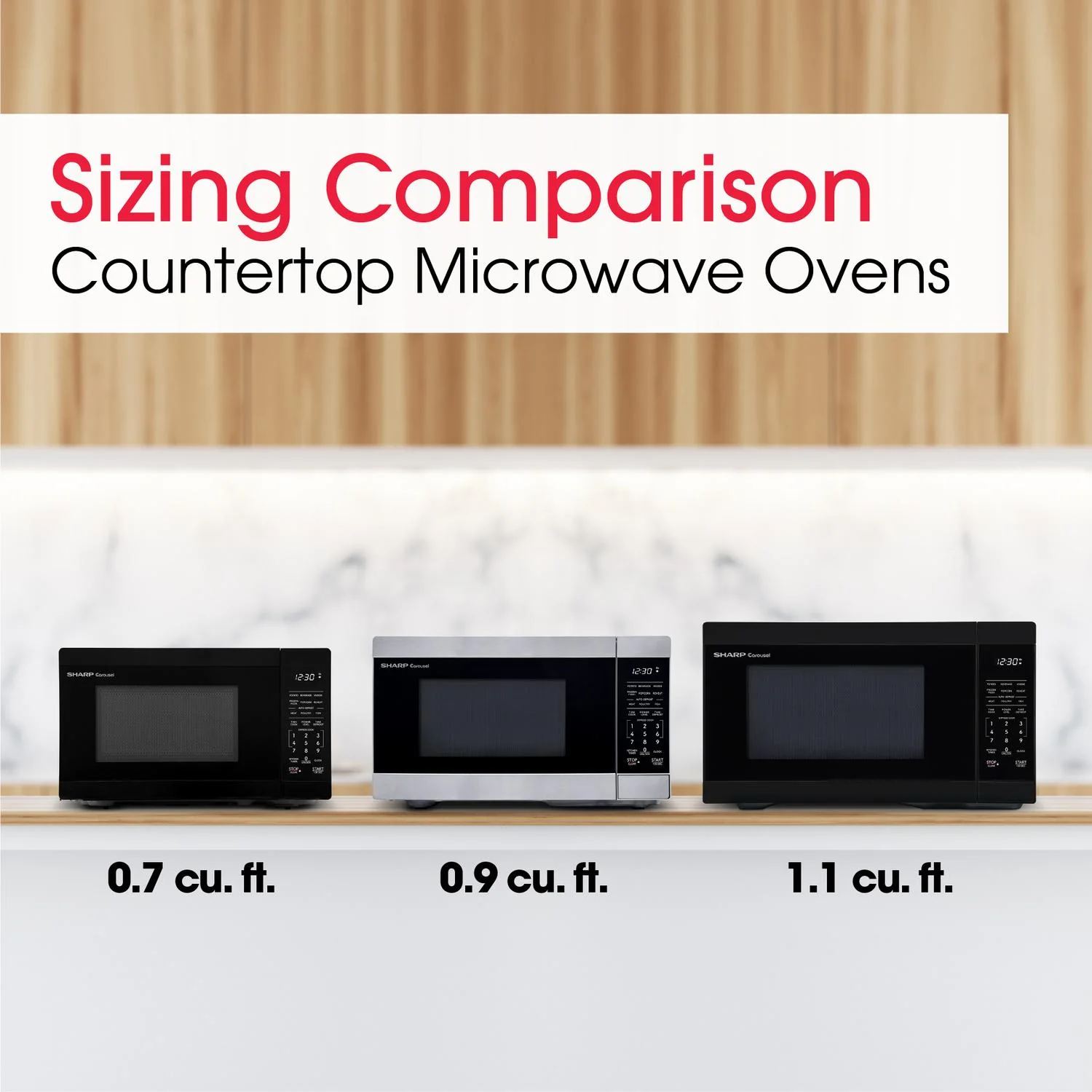 SMC0760KB Sharp 0.7 cu. ft. 700W Black Countertop Microwave Oven - Image 12