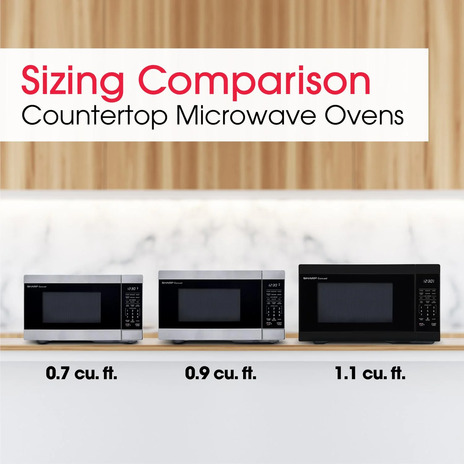 SMC0761KS Sharp 0.7 cu. ft. 700W Stainless Steel Countertop Microwave Oven - Image 12