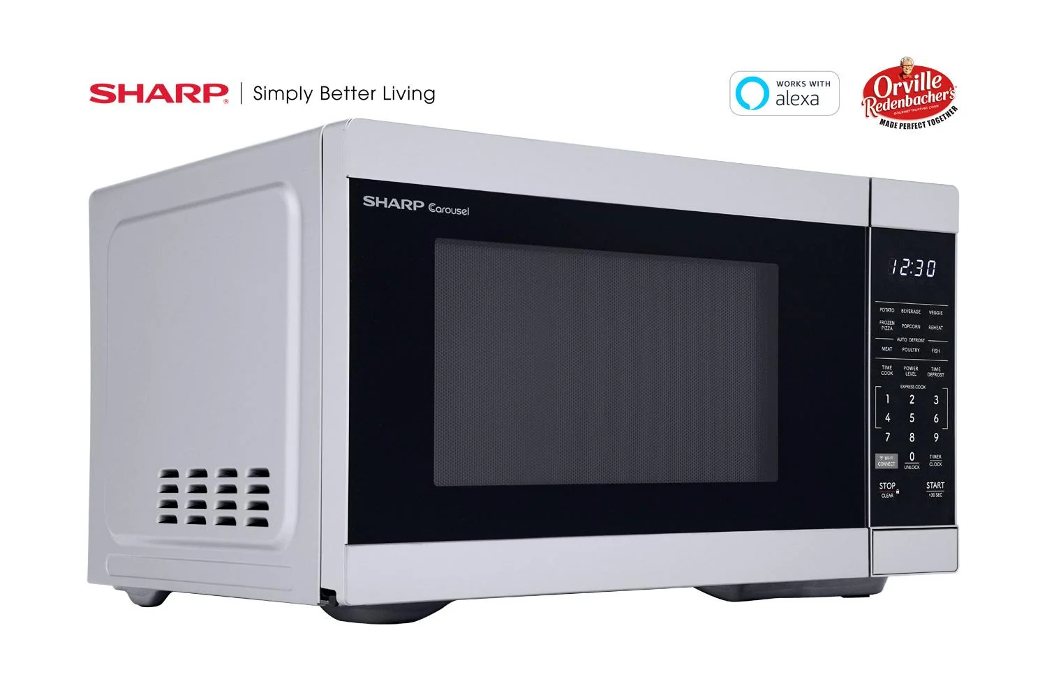 SMC1169KS Sharp 1.1 cu. ft. 1000W Smart Stainless Steel Countertop Microwave Oven - Image 4
