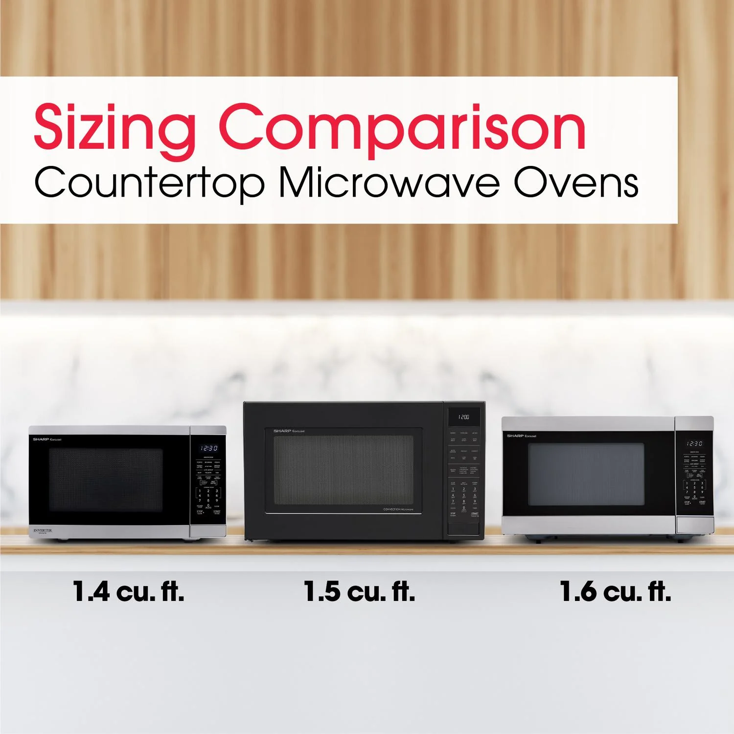 SMC1465KM Sharp 1.4 cu. ft. 1100W Stainless Steel Countertop Microwave Oven with Inverter Technology - Image 14