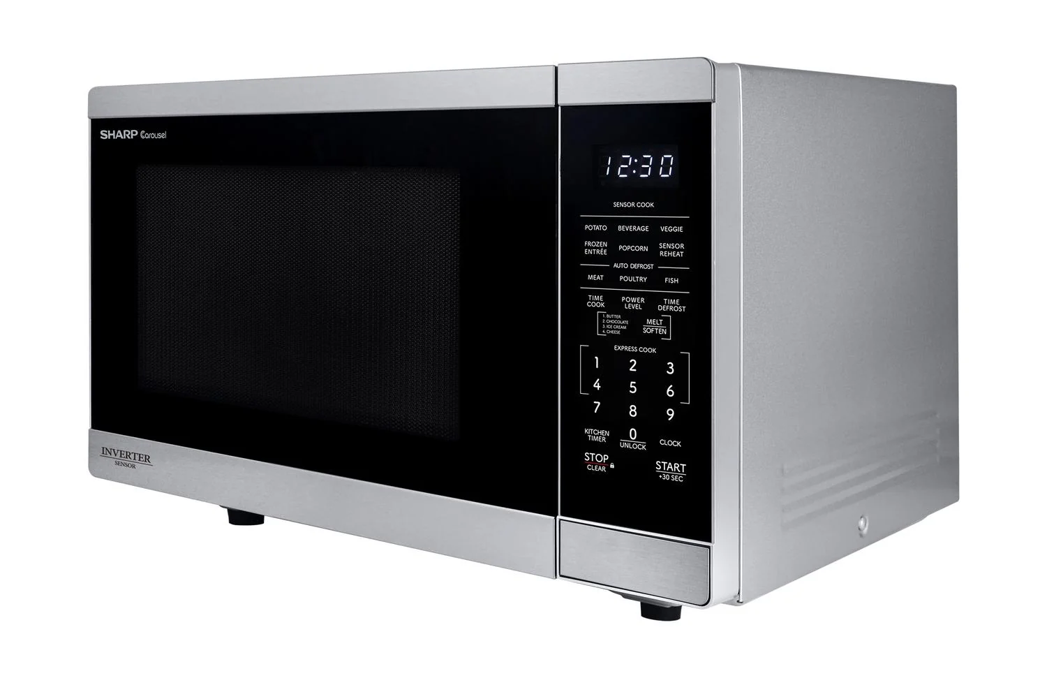 SMC1465KM Sharp 1.4 cu. ft. 1100W Stainless Steel Countertop Microwave Oven with Inverter Technology - Image 3