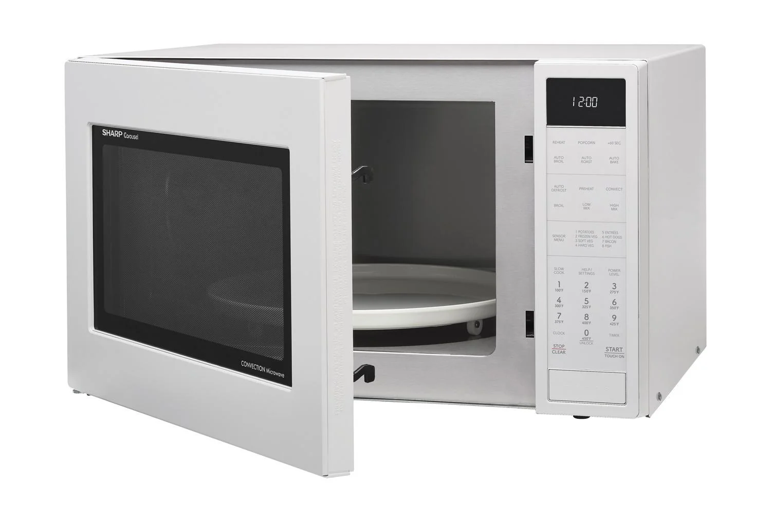 SMC1585KW Sharp 1.5 cu. ft. 900W White Convection Countertop Microwave Oven - Image 4