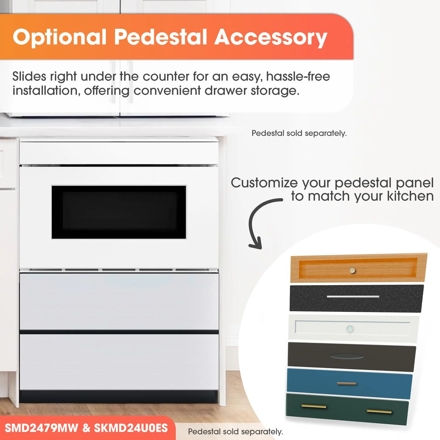 SMD2479MW Sharp 24 in. 1.2 cu. ft. Deco Series Built-In Smart Microwave Drawer™ Oven with Easy Wave Open in White - Image 12