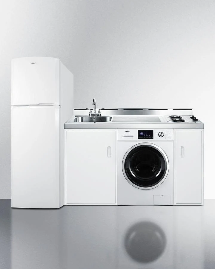 Summit ACKSPWD82 83" Wide All-in-one Kitchenette With Washer/dryer Combo