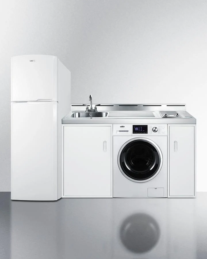 Summit ACKSPWD821G 83" Wide All-in-one Kitchenette With Washer/dryer Combo