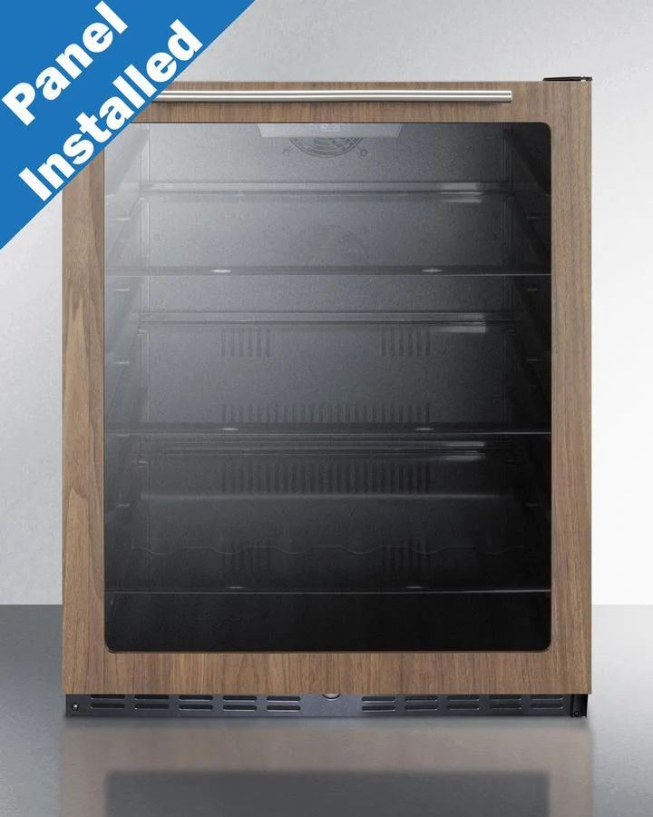 24" Wide Built-in Beverage Center With Wood Door Trim, ADA Compliant