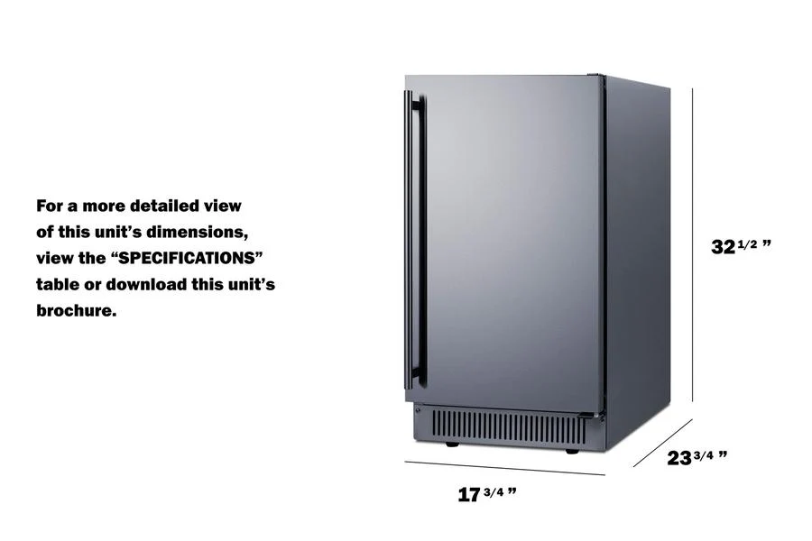 Summit BIM182ADA 18" Wide Clear Icemaker, ADA Compliant - Image 2