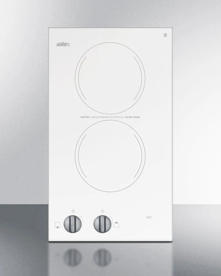 Summit CR2110WHE 12" Wide 115v 2-burner Radiant Cooktop