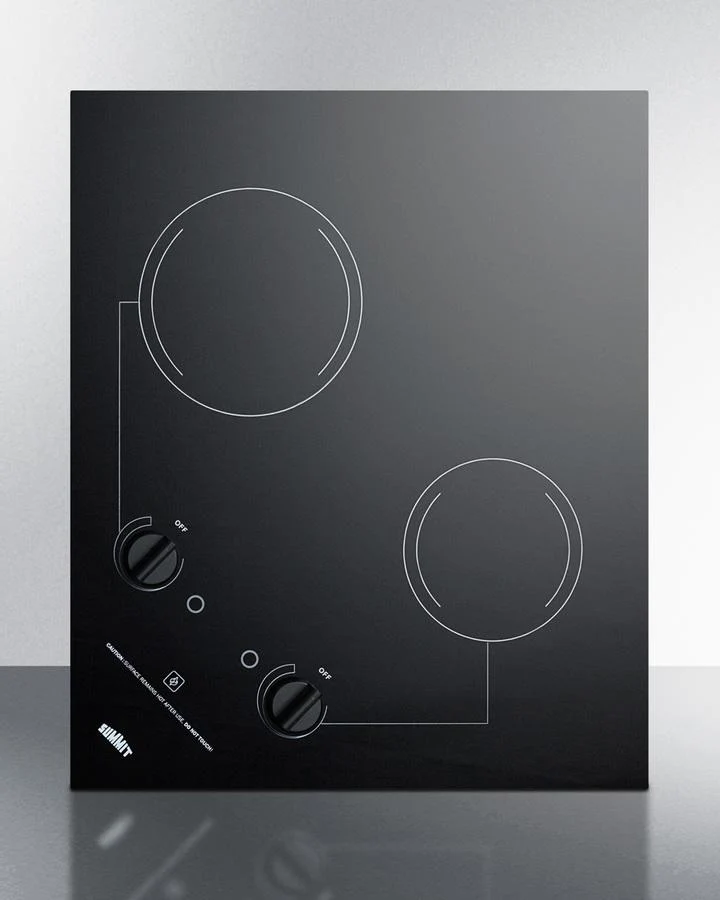 Summit CR2B121 21" Wide 115v 2-burner Radiant Cooktop