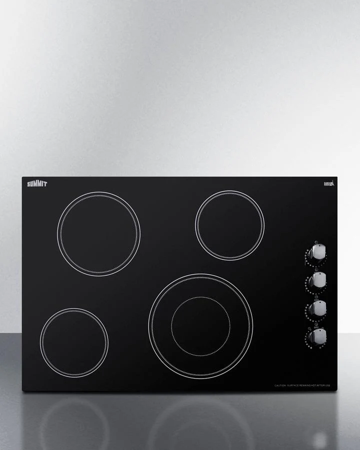 Summit CR4B30MB 30" Wide 208-240v 4-burner Radiant Cooktop