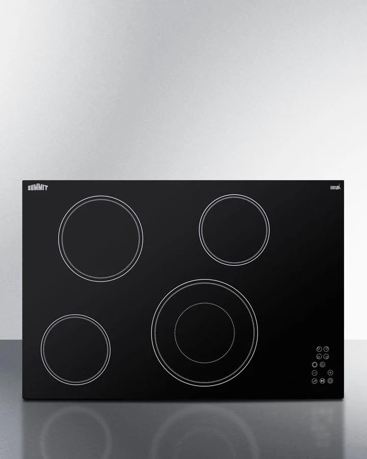 Summit CR4B30T11B 30" Wide 208-240v 4-burner Radiant Cooktop
