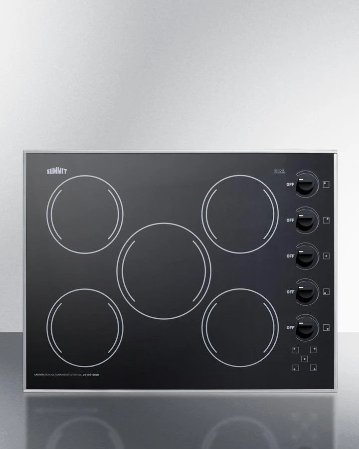 Summit CR5B273B 27" Wide 230v 5-burner Radiant Cooktop