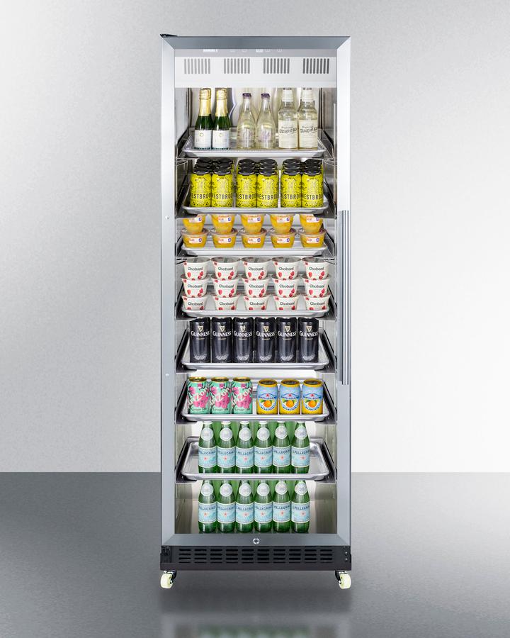 Summit SCR1401LHRICSS 24" Wide Mini Reach-in Beverage Center With Dolly - Image 3