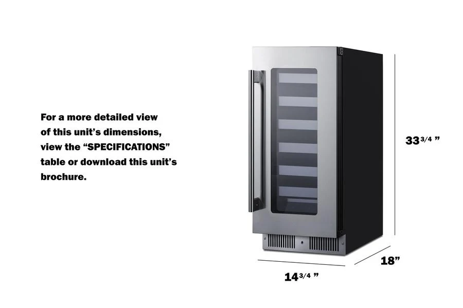 Summit SDHW1532LHD 15" Wide Built-in Wine Cellar - Image 10