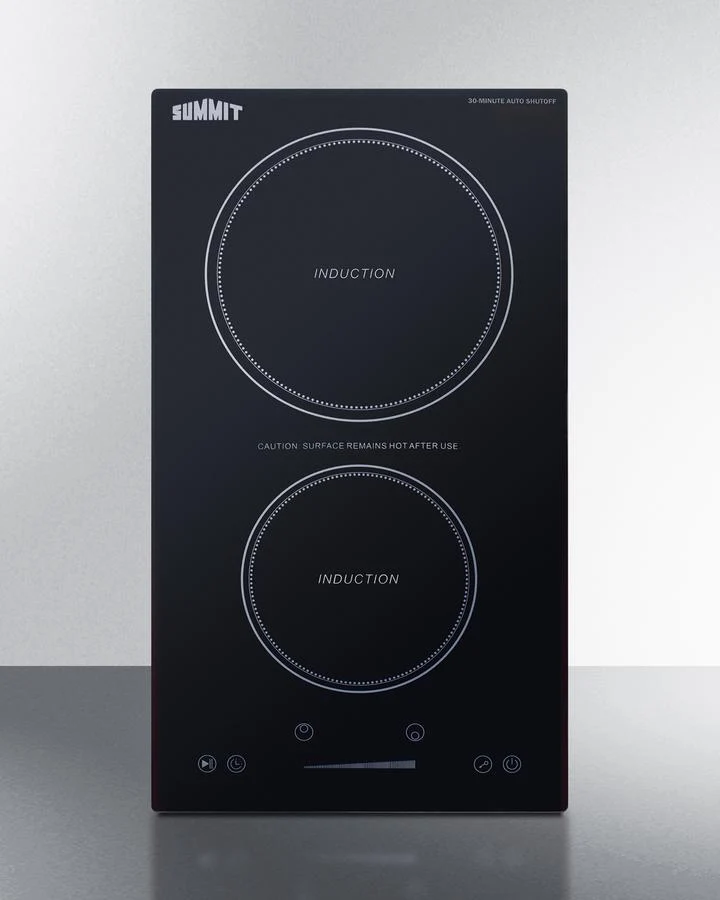 Summit SINCH115V2B 12" Wide 115v 2-zone Induction Cooktop With Safety Shutoff