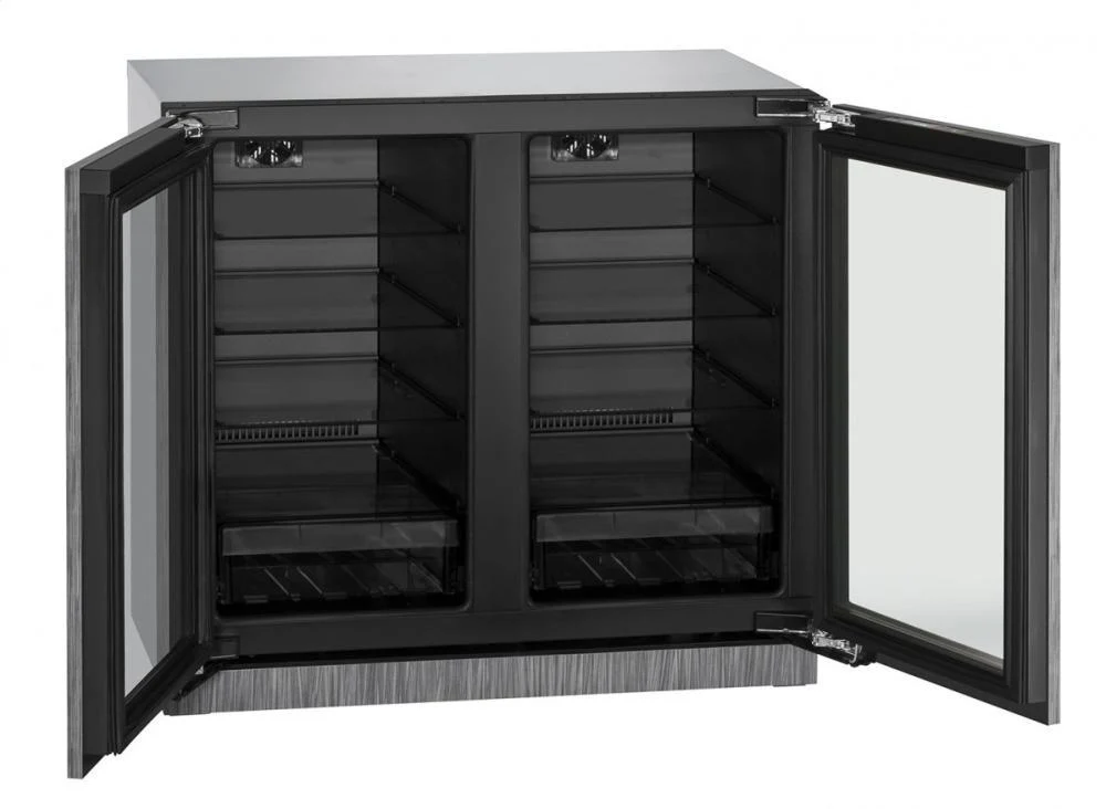 U-Line U3036RRGLINT00A 36" Glass Door Refrigerator Integrated Frame Double Doors - Image 2