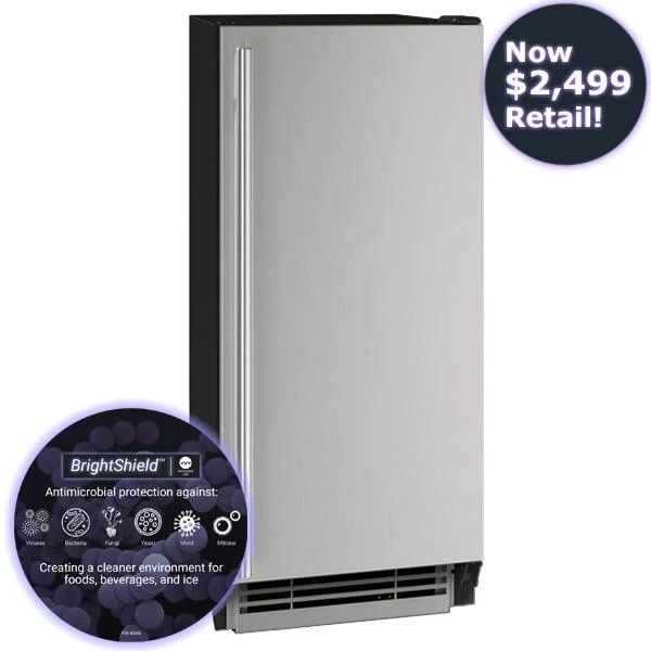 U-Line UHCP115SS81A Hcl115 / Hcp115 15" Clear Ice Machine With Stainless Solid Finish and Brightshield and Pump (115 V/60 Hz) - Image 2